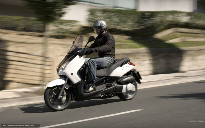 Person Riding Scooter — White, Dynamic