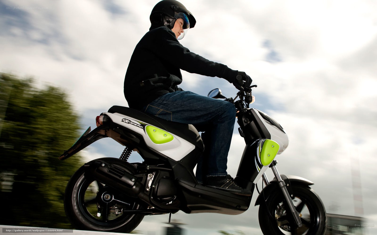 person riding scooter