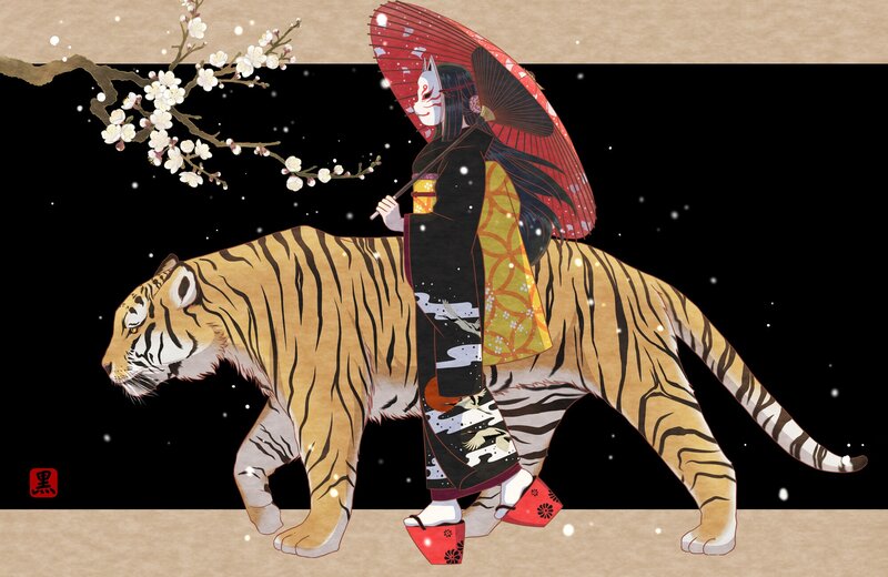 Person Riding Tiger