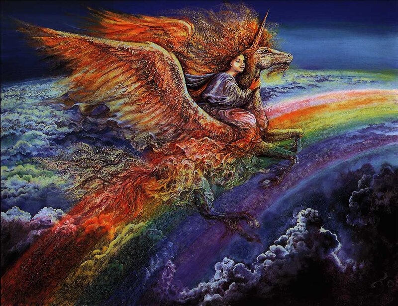 Person Riding Winged Unicorn