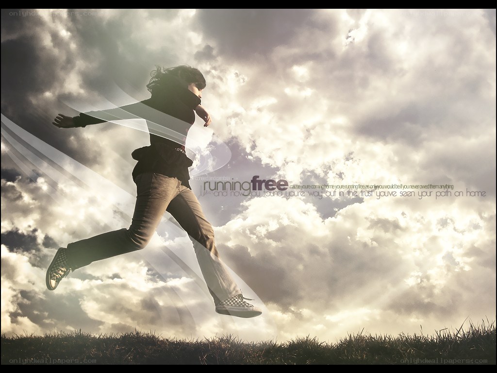 person running free