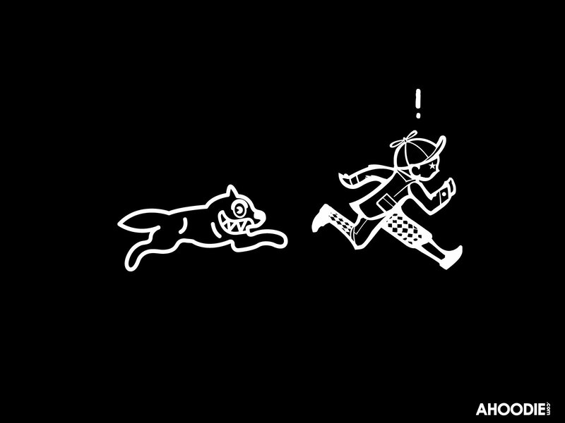 person running from dog