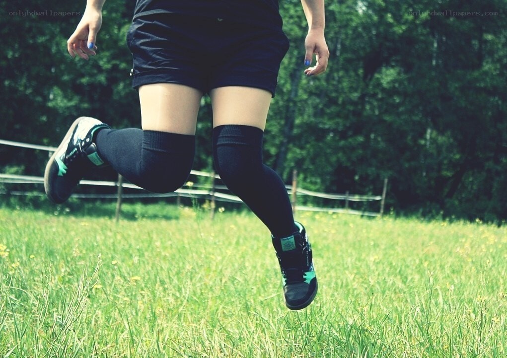person running in a field