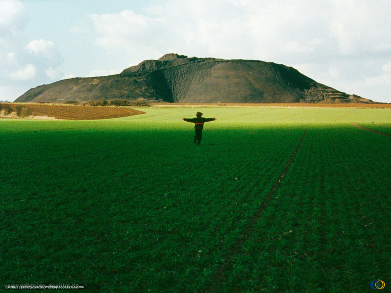 Person running in a field