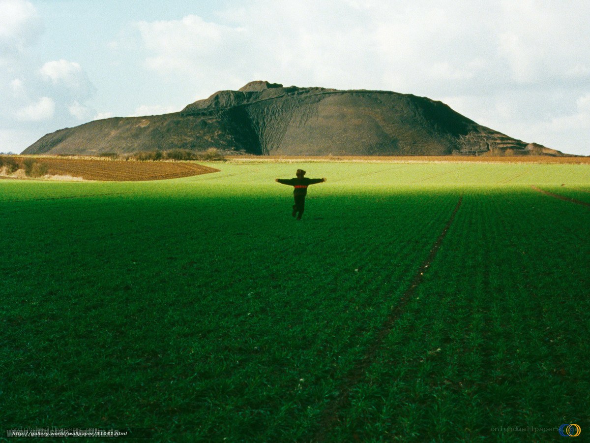 Person running in a field
