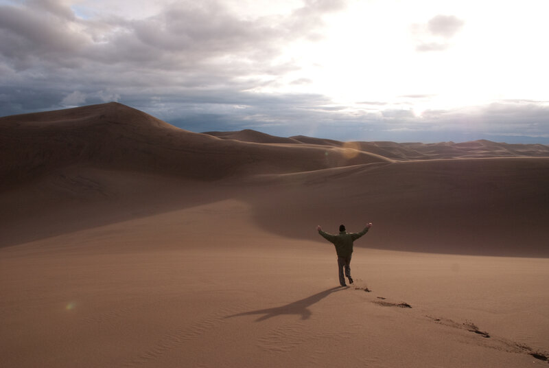 Person Running in Desert