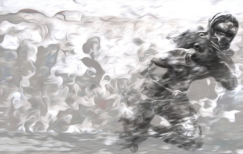 Person Running in Fog