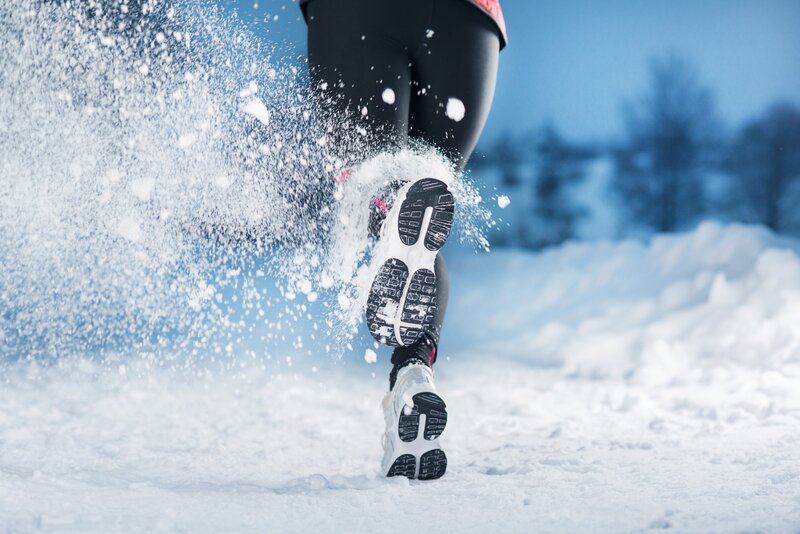 Person Running in Snow