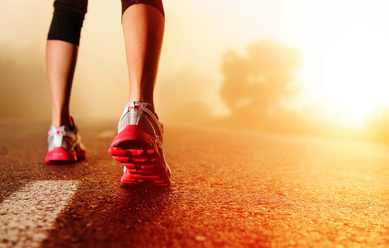 Person Running on Road — Orange