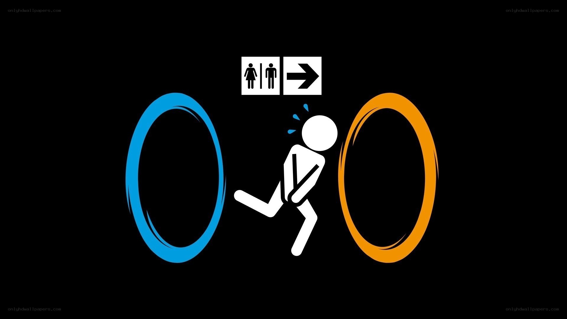 person running to restroom
