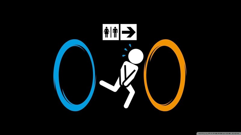 Person Running to Restroom — Black, Humorous