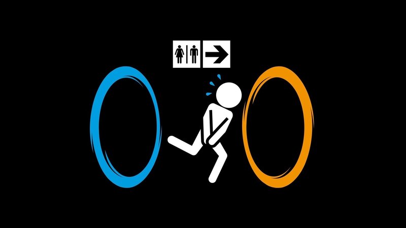 Person Running to Restroom — Black, Urgent