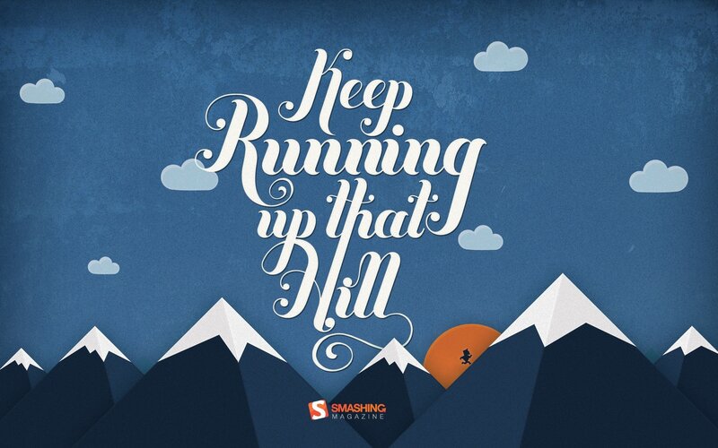 Person Running Up Mountain