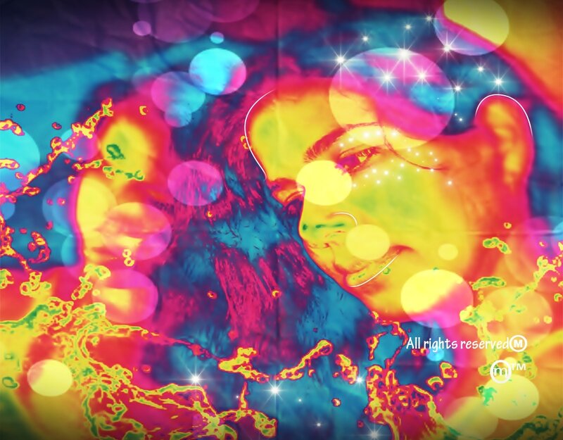 Person's Face in Colorful Overlay