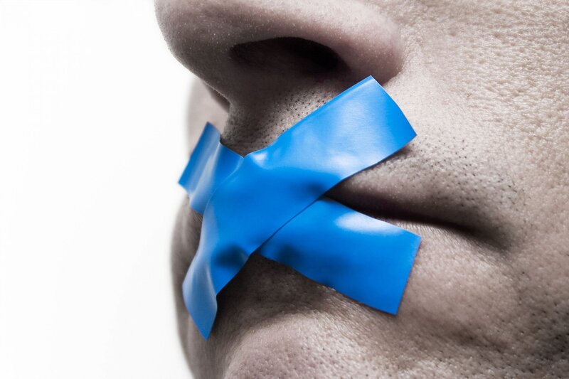 Person's Face with Tape