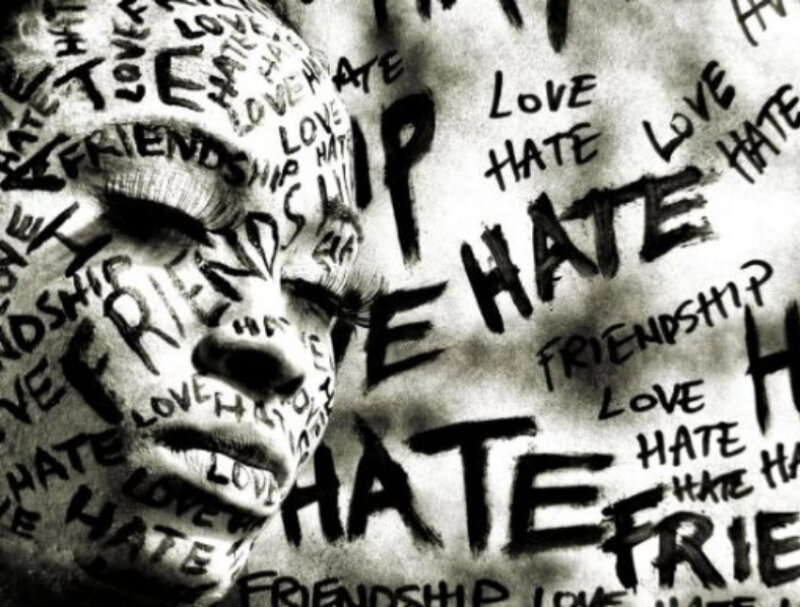 Person's Face with Text