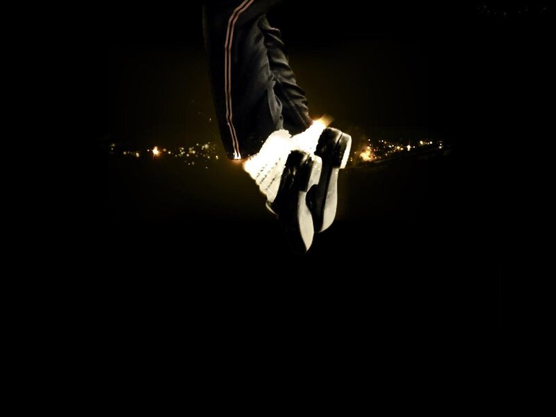 Person's Feet in Mid-air