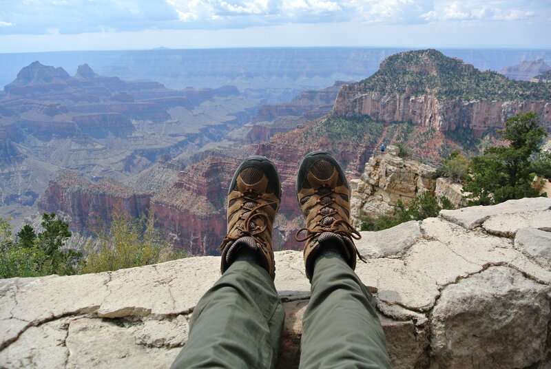 Person's Feet on Canyon Edge