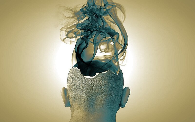 Person's Head with Smoke
