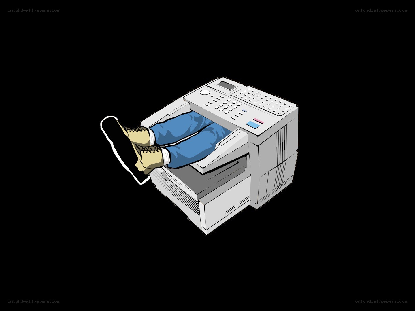 Person's legs in copier