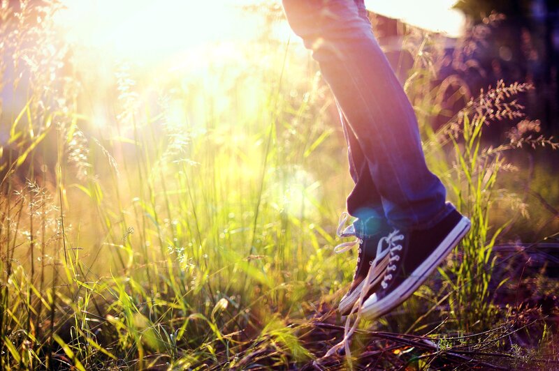 Person's Legs in Grass — Green