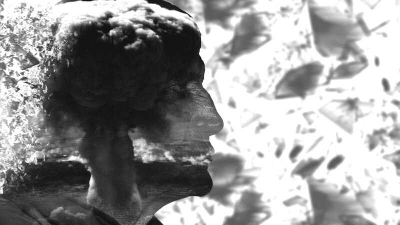 Person's Profile with Explosion