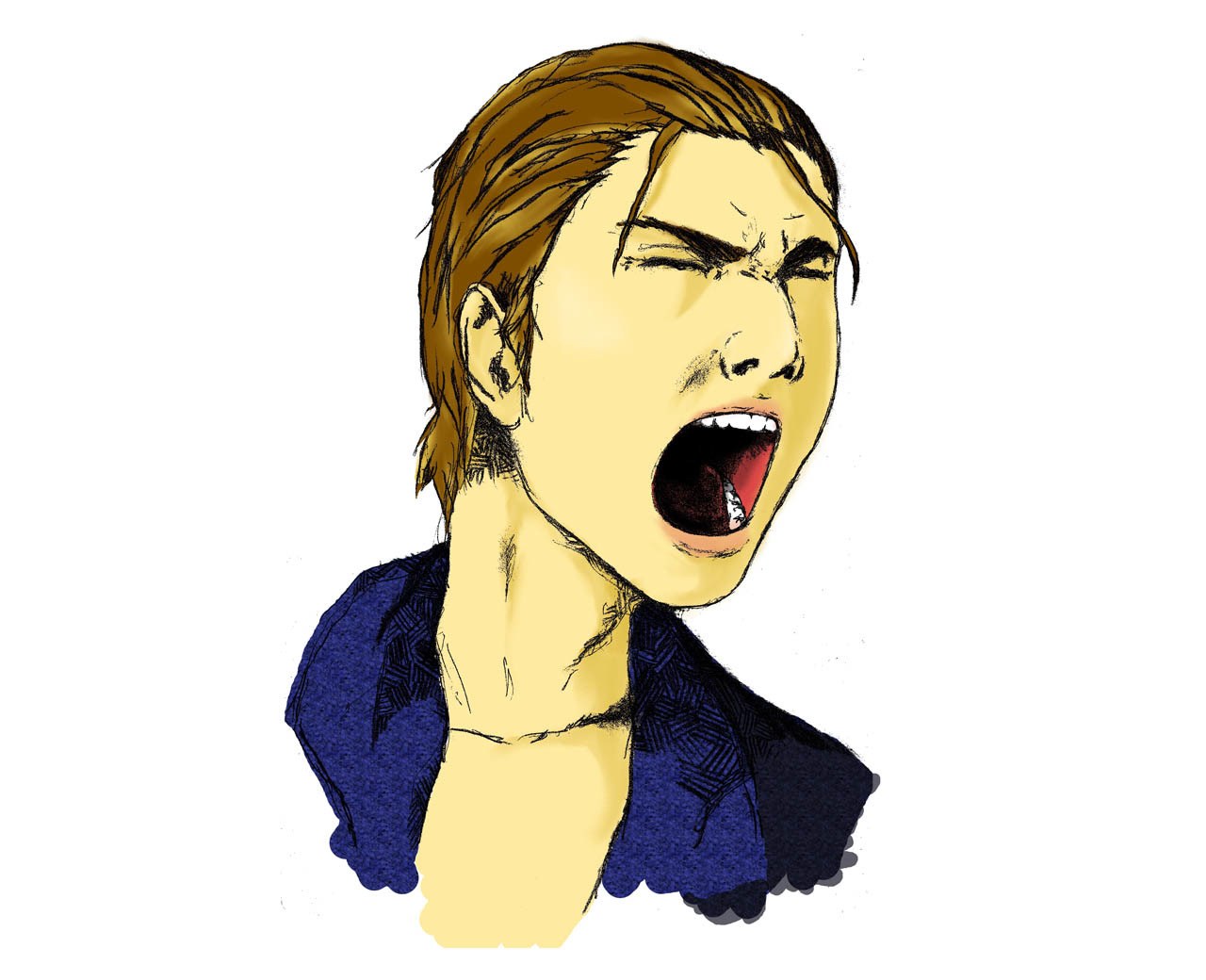 person screaming in anger