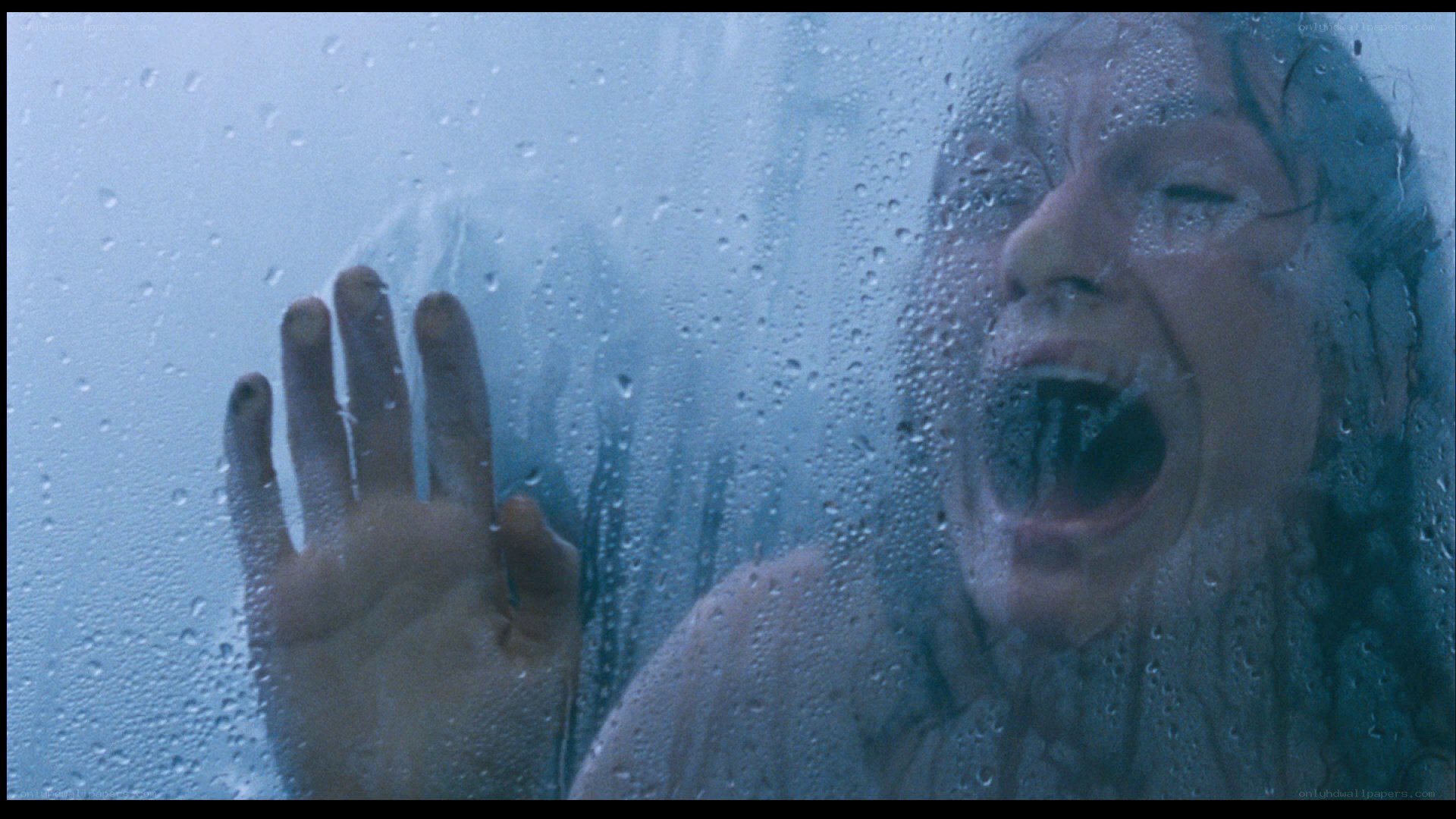 person screaming in shower