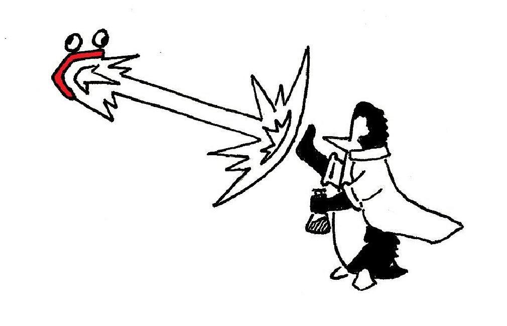 person shooting energy beam