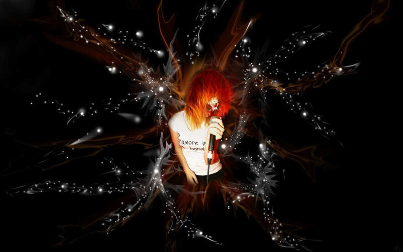 person singing with energy effects