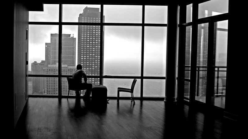 Person Sitting by Window — Black, Contemplative, Photograph