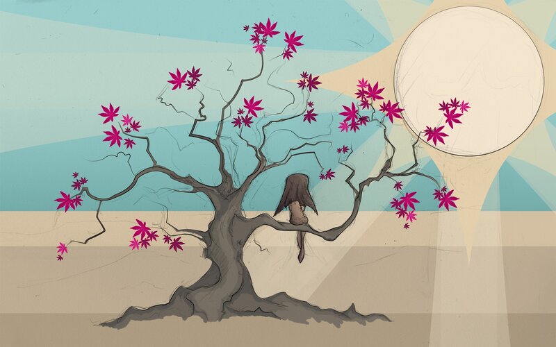 Person Sitting in Tree