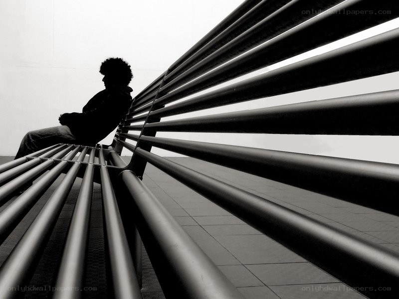 person sitting on a bench