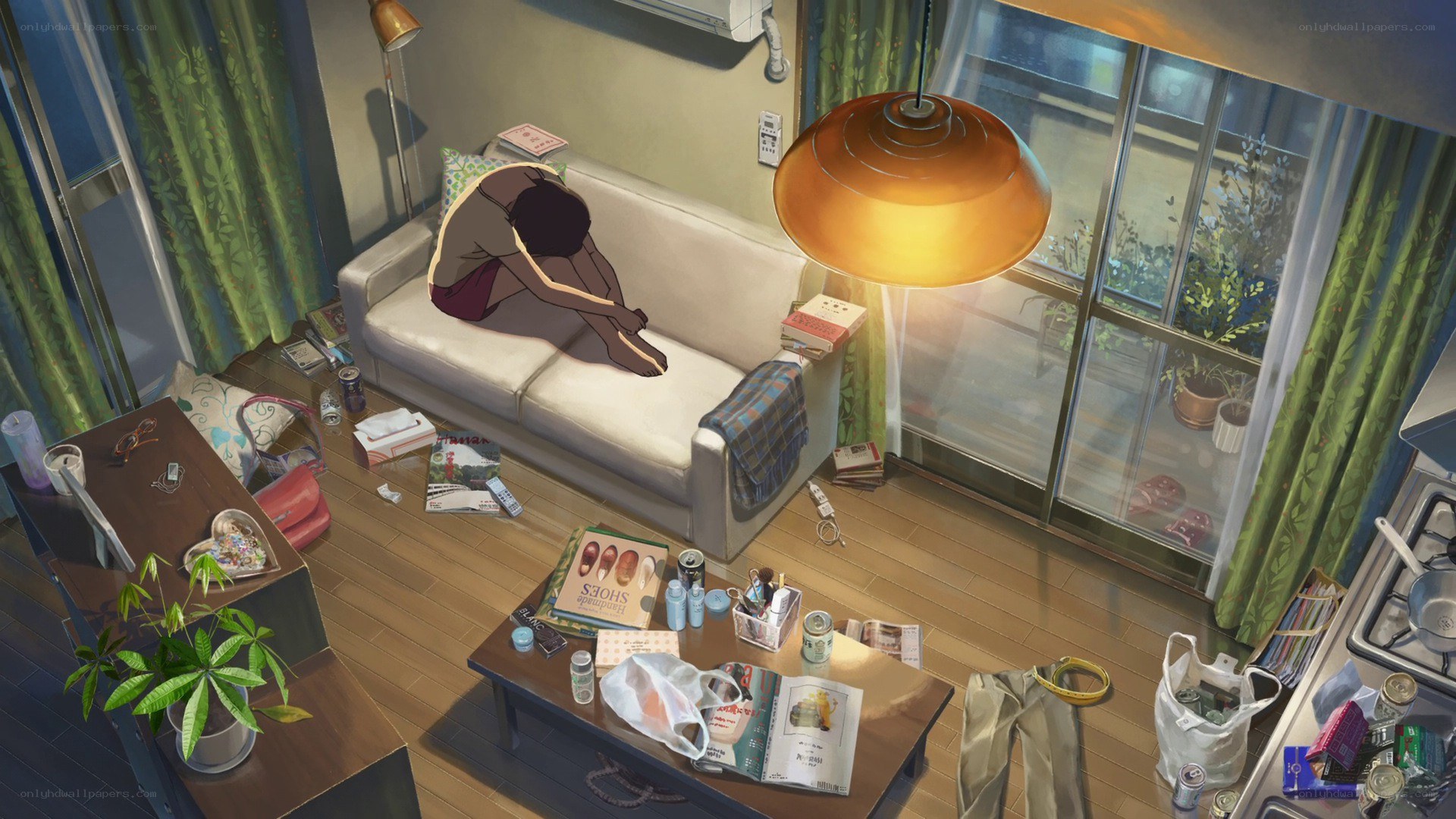 person sitting on a couch