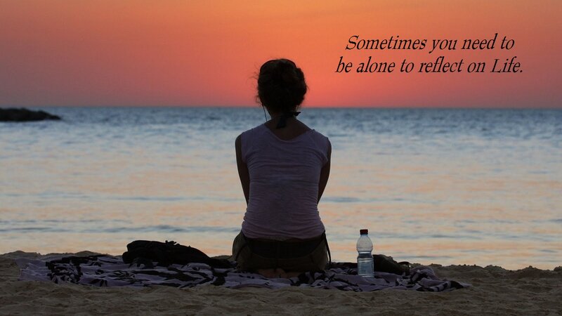 Person Sitting on Beach — Orange, Serene