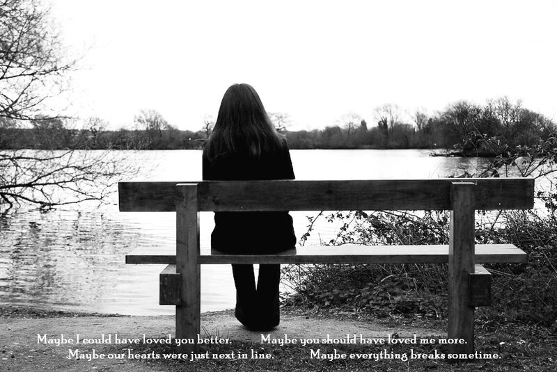 Person Sitting on Bench — Black, Melancholic