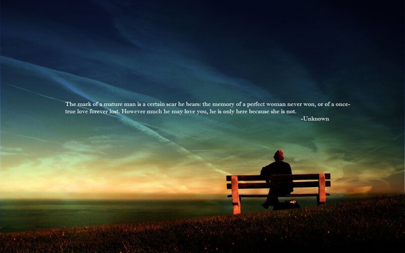 Person Sitting on Bench — Blue, Melancholic