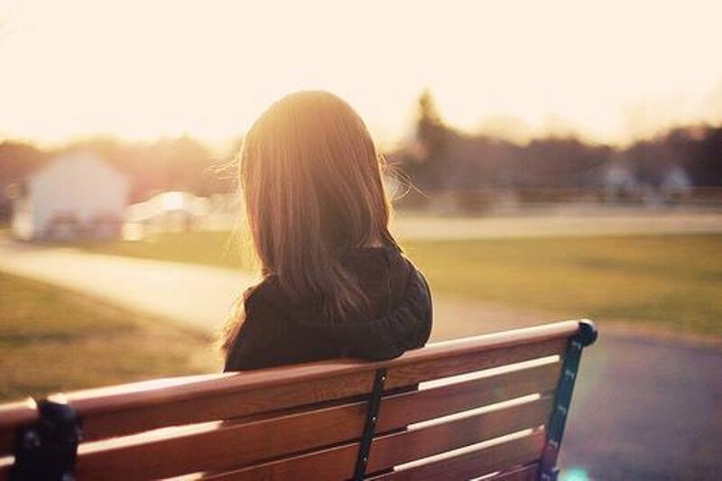 Person Sitting on Bench — Brown, Calm