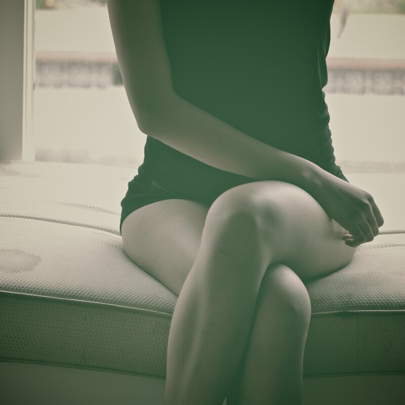 Person Sitting on Bench — Green, Calm, Photograph