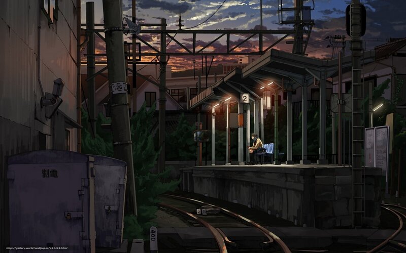 Person Sitting on Bench — Purple, Serene, Sunset