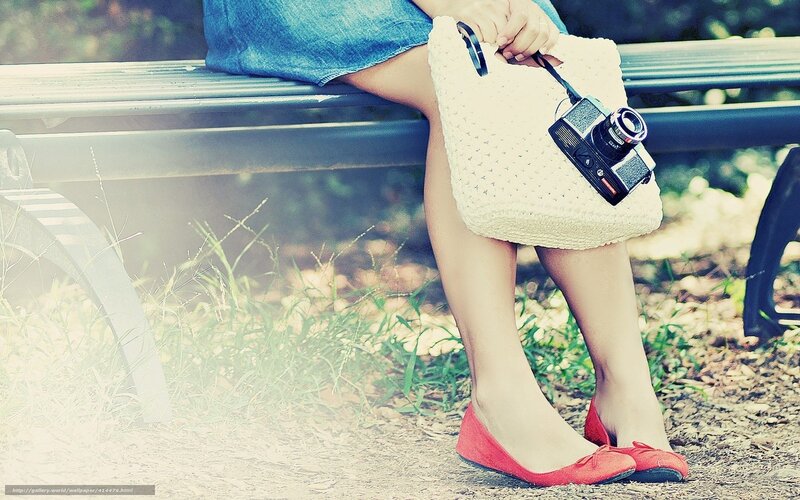 Person Sitting on Bench — Red
