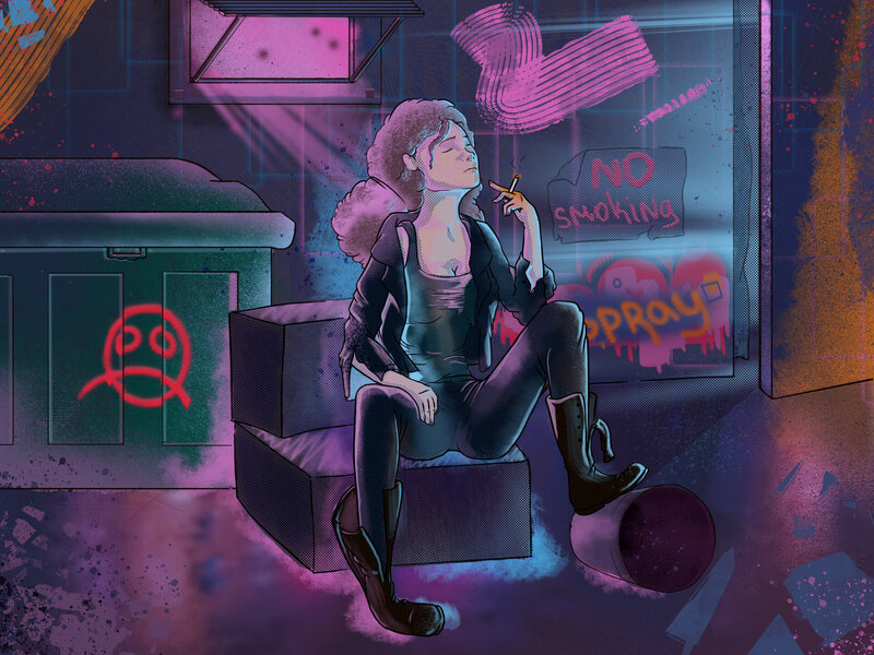 Person Sitting on Box