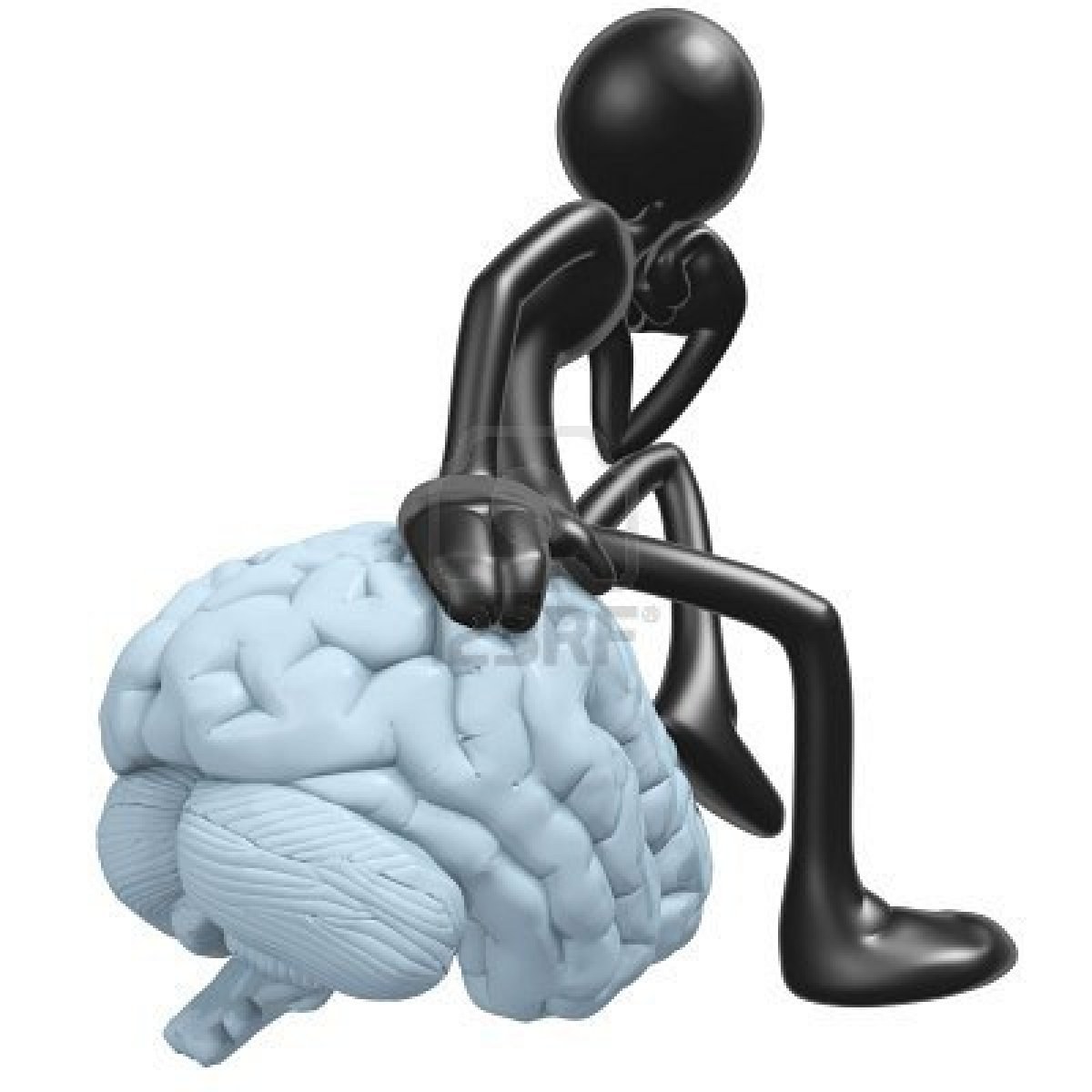 person sitting on brain