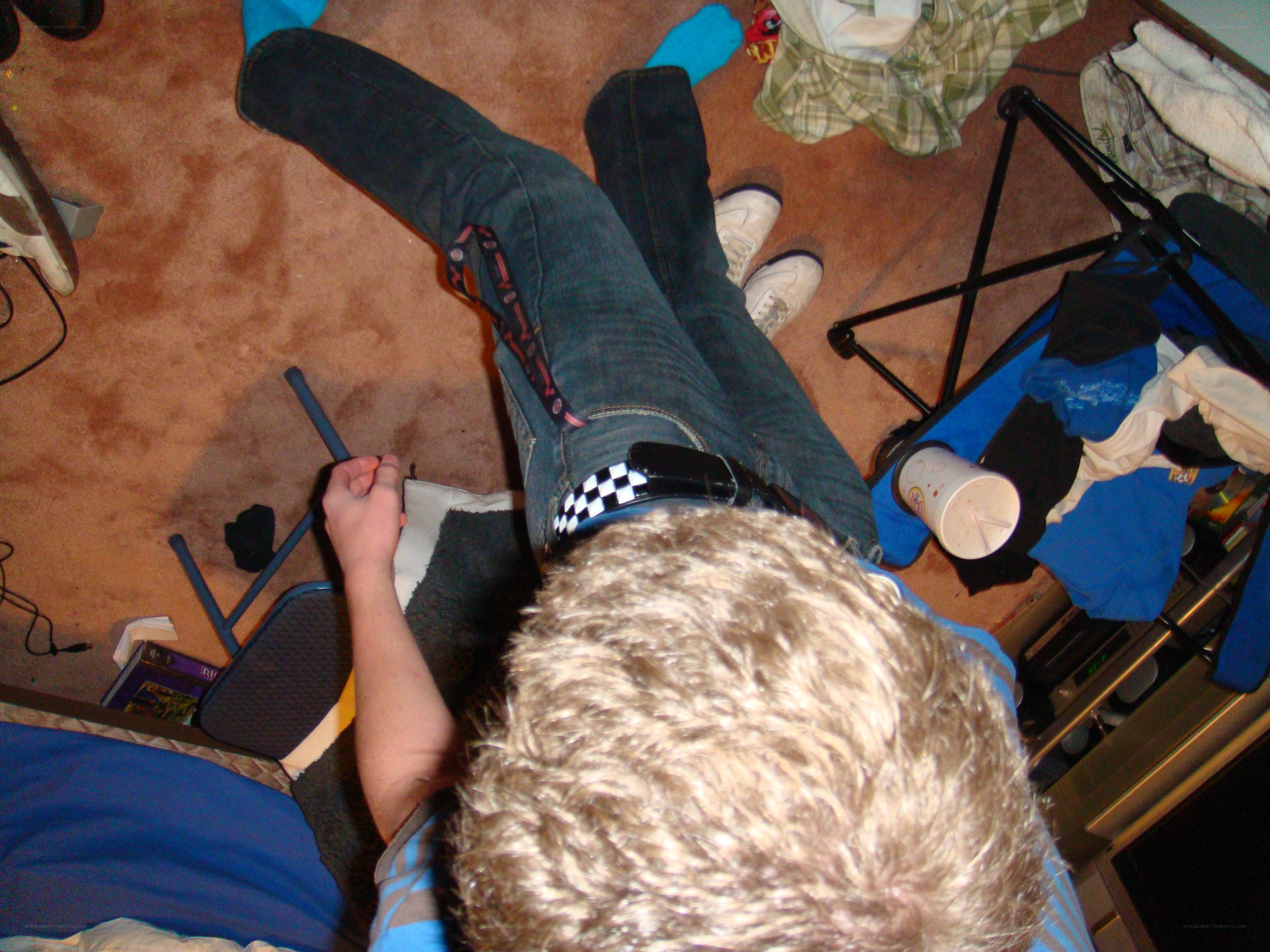person sitting on floor