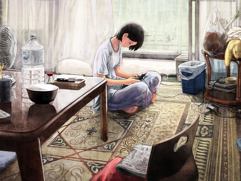 Person Sitting on Floor — Brown, Calm