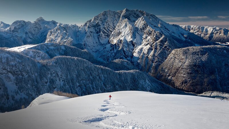 Person Skiing in Snow — White