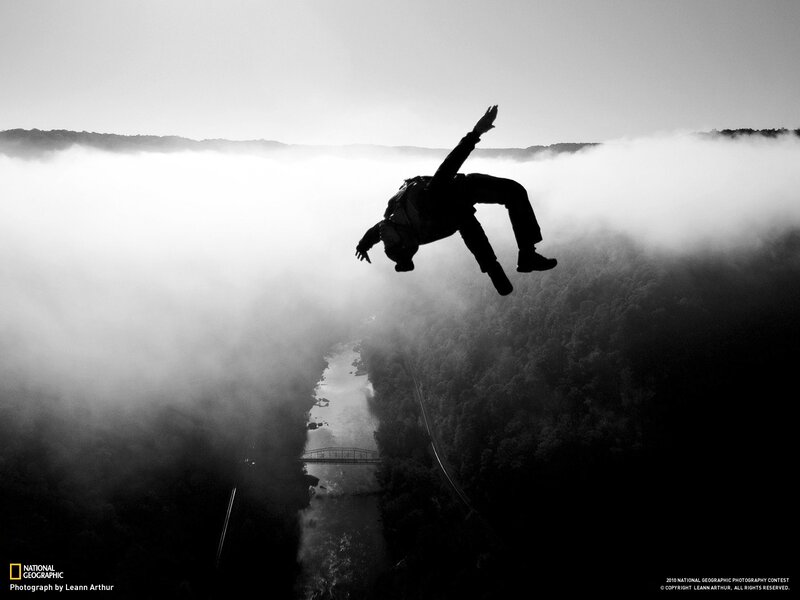 Person Skydiving — Black