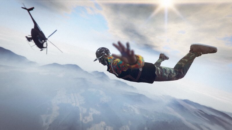 Person Skydiving — Blue, Dramatic
