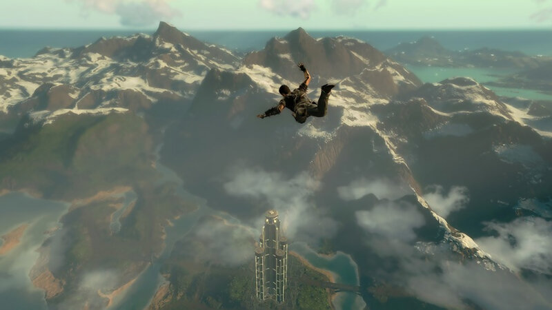 Person Skydiving — Green, Dramatic