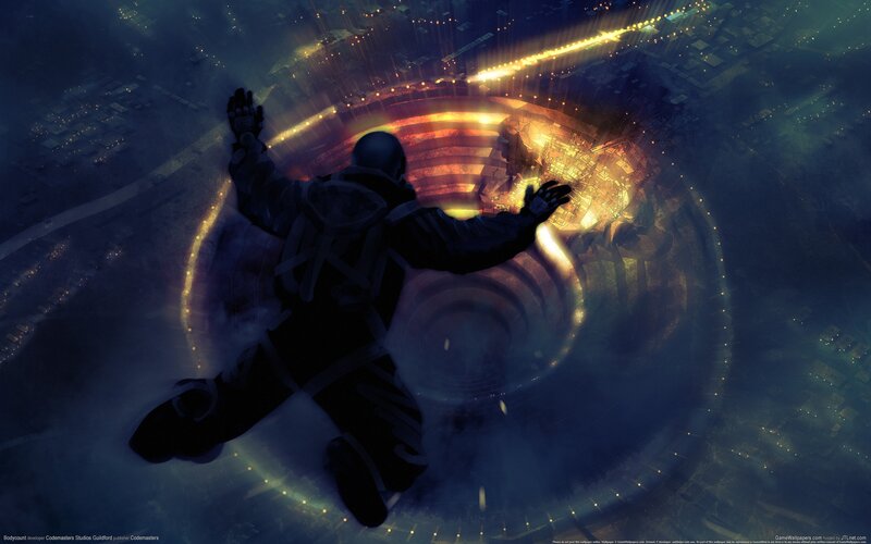 Person Skydiving into Vortex